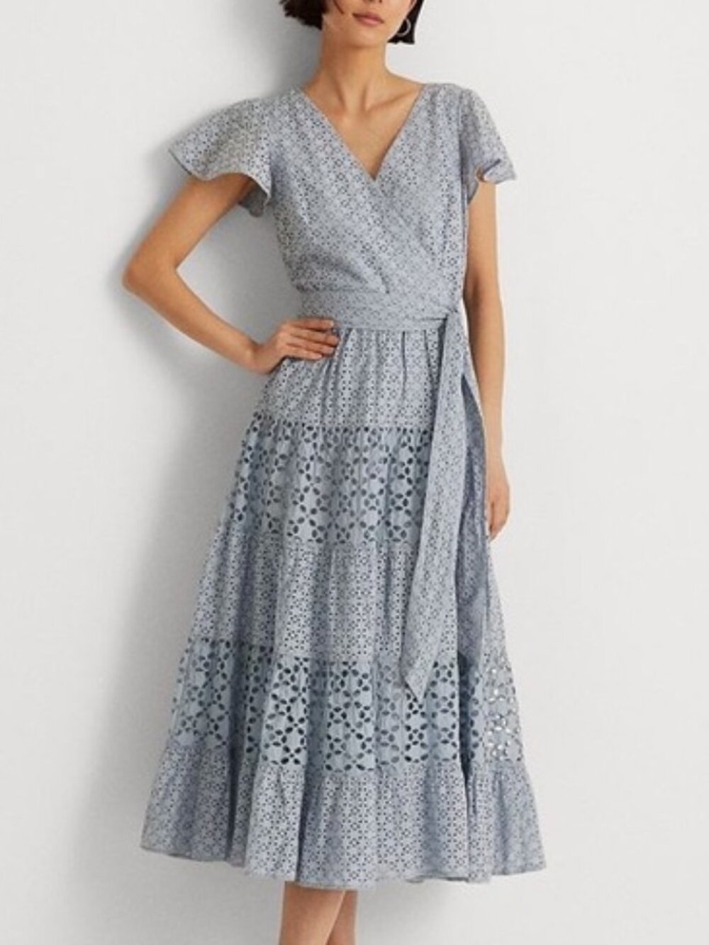 Lauren Ralph Lauren Cotton Eyelet Midi Dress